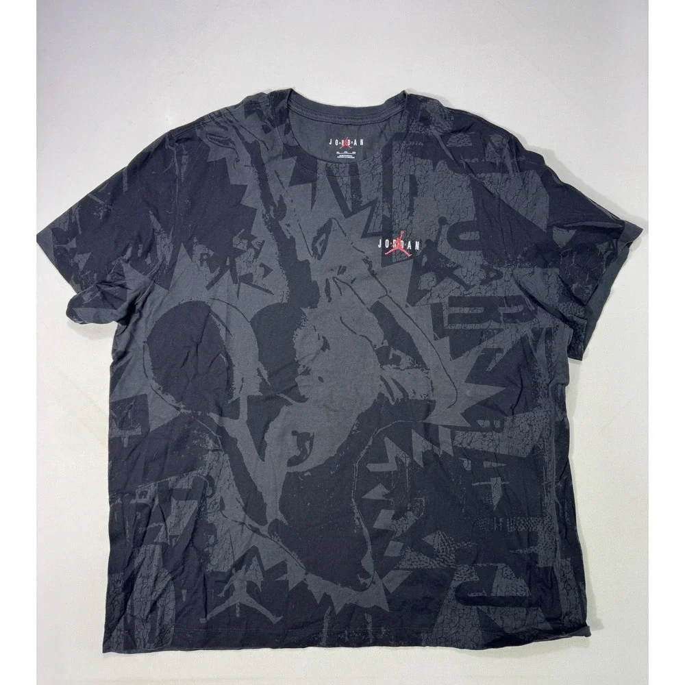 Jordan Essentials Printed T-Shirt Off Noir Black Grey 3XL Mens Graphic Jumpman